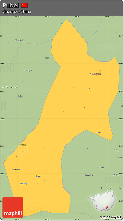 Savanna Style Simple Map of Pubei