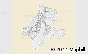 Classic Style 3D Map of Quanzhou, single color outside