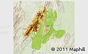 Physical 3D Map of Quanzhou, lighten