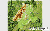 Physical 3D Map of Quanzhou, satellite outside