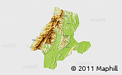 Physical 3D Map of Quanzhou, single color outside