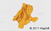 Political 3D Map of Quanzhou, single color outside