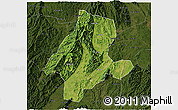 Satellite 3D Map of Quanzhou, darken