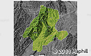 Satellite 3D Map of Quanzhou, desaturated