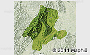 Satellite 3D Map of Quanzhou, lighten