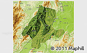 Satellite 3D Map of Quanzhou, physical outside
