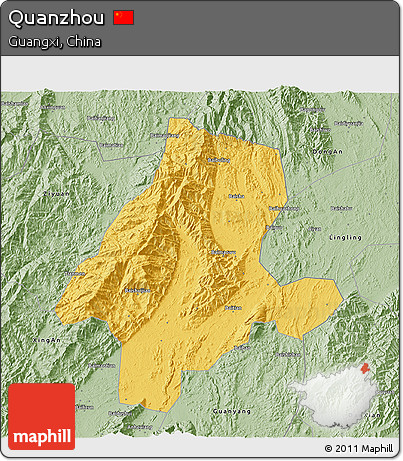 Savanna Style 3D Map of Quanzhou