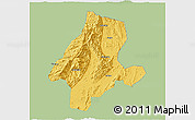 Savanna Style 3D Map of Quanzhou, single color outside
