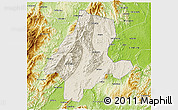 Shaded Relief 3D Map of Quanzhou, physical outside
