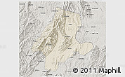 Shaded Relief 3D Map of Quanzhou, semi-desaturated