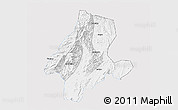 Silver Style 3D Map of Quanzhou, single color outside