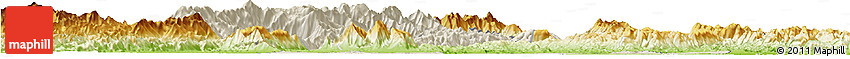 Shaded Relief Horizon Map of Quanzhou, physical outside