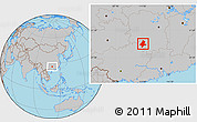 Gray Location Map of Quanzhou