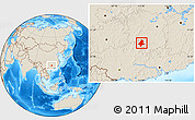 Shaded Relief Location Map of Quanzhou