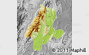 Physical Map of Quanzhou, desaturated