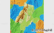 Physical Map of Quanzhou, political outside
