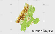 Physical Map of Quanzhou, single color outside