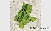Satellite Map of Quanzhou, shaded relief outside