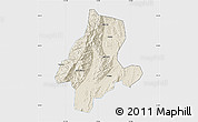 Shaded Relief Map of Quanzhou, single color outside