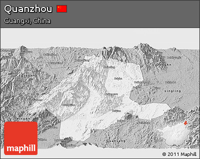 Gray Panoramic Map of Quanzhou