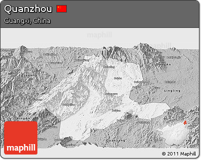 Gray Panoramic Map of Quanzhou