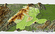 Physical Panoramic Map of Quanzhou, darken