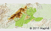 Physical Panoramic Map of Quanzhou, lighten