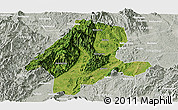 Satellite Panoramic Map of Quanzhou, lighten, semi-desaturated
