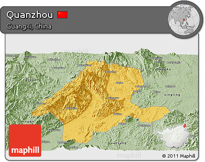 Savanna Style Panoramic Map of Quanzhou