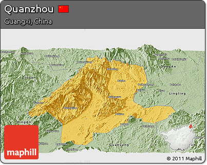 Savanna Style Panoramic Map of Quanzhou