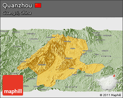 Savanna Style Panoramic Map of Quanzhou