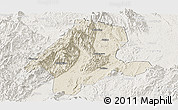 Shaded Relief Panoramic Map of Quanzhou, lighten