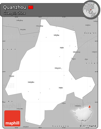 Gray Simple Map of Quanzhou