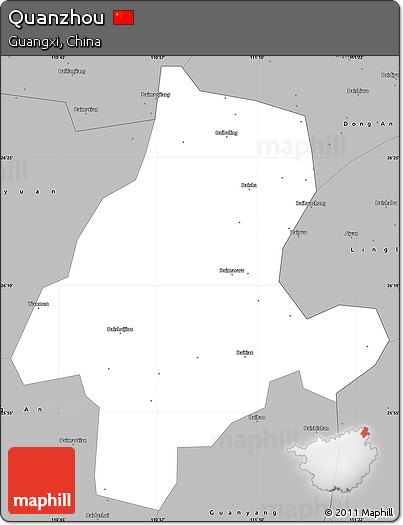 Gray Simple Map of Quanzhou