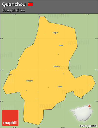 Savanna Style Simple Map of Quanzhou, cropped outside