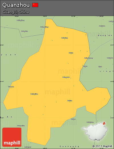 Savanna Style Simple Map of Quanzhou