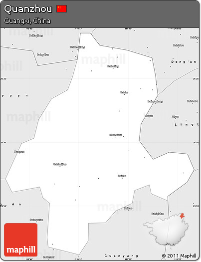 Silver Style Simple Map of Quanzhou