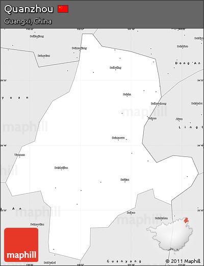 Silver Style Simple Map of Quanzhou