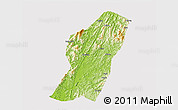 Physical 3D Map of Rong An, cropped outside