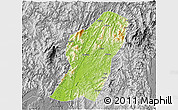 Physical 3D Map of Rong An, desaturated