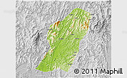 Physical 3D Map of Rong An, lighten, desaturated