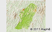 Physical 3D Map of Rong An, lighten
