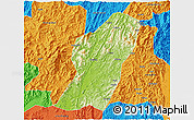 Physical 3D Map of Rong An, political outside