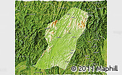 Physical 3D Map of Rong An, satellite outside