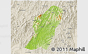 Physical 3D Map of Rong An, shaded relief outside