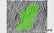 Political 3D Map of Rong An, desaturated