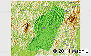 Political 3D Map of Rong An, physical outside