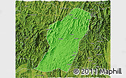 Political 3D Map of Rong An, satellite outside