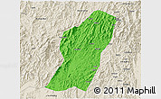 Political 3D Map of Rong An, shaded relief outside