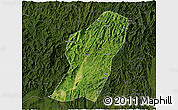 Satellite 3D Map of Rong An, darken